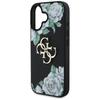 Guess Grained Roses Big 4G Logo Case For iPhone 16 Black