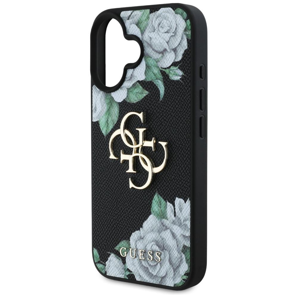 Etui Guess Grained Roses Big 4G Logo Do  Iphone 16 Czarny