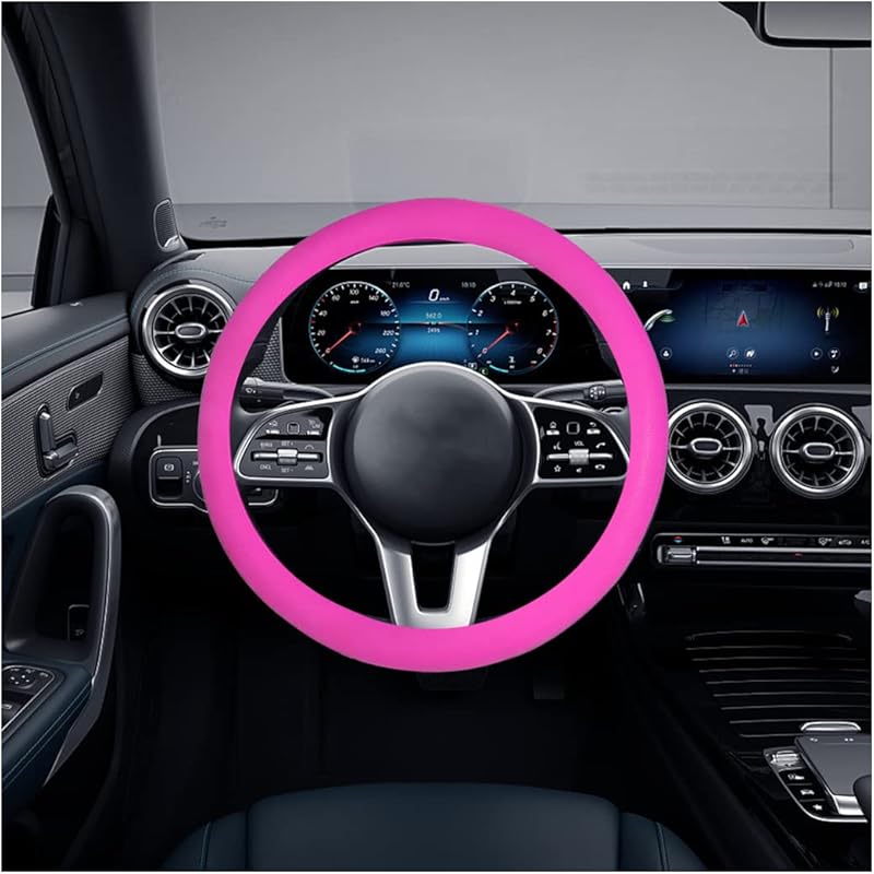 AICEL Car Silicone Steering Wheel Cover, Soft Anti-Slip Auto Steering Wheel Protector Fit 14 Inch, Universal Vehicle Interior Accessories for Cars,