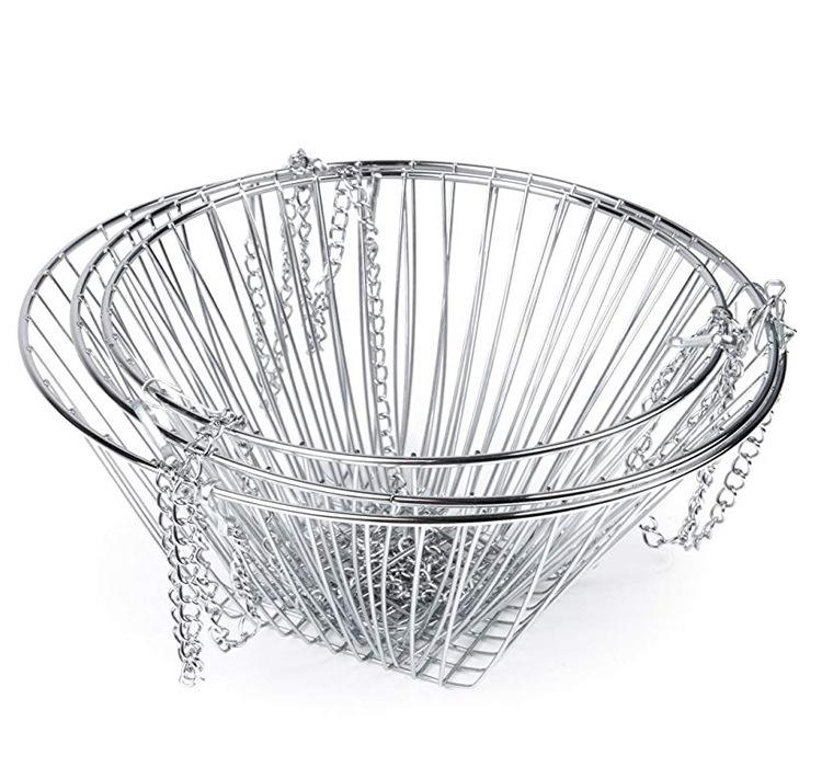 Cesta de Frutas Colgante de Hierro de Tres Niveles, Metal Hueco para Almacenamiento en Cocina/Comedor