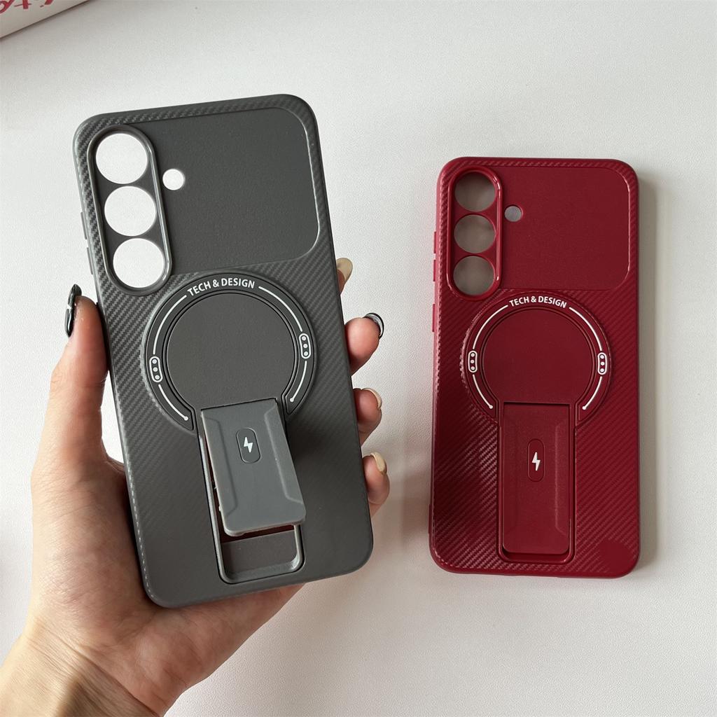 For Samsung Galaxy A36 5G/A56 5G Case with Kickstand Carbon Fiber Texture PC+TPU Phone Cover