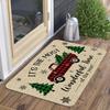 VIKAMA Christmas Door Mat Truck Welcome Mat for Indoor and Outdoor Decoration, Bedroom Entrance Carpet, Home Decoration