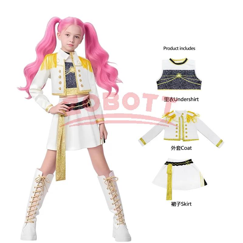 Kids K-Pop Demon Hunters Zoey Rumi Mira Costume Fancy Dress Cosplay Virtual Idol Movie Cosplay for Girls' Kids Halloween Carniva