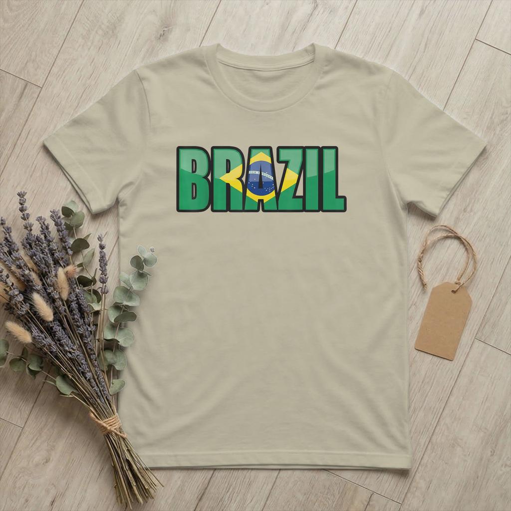 Unisex TShirts Brazilian Flag of Brazil BR Pride Casual Cotton Tees Short Sleeve Souvenir T Shirt Round Neck merchandise Plus Size