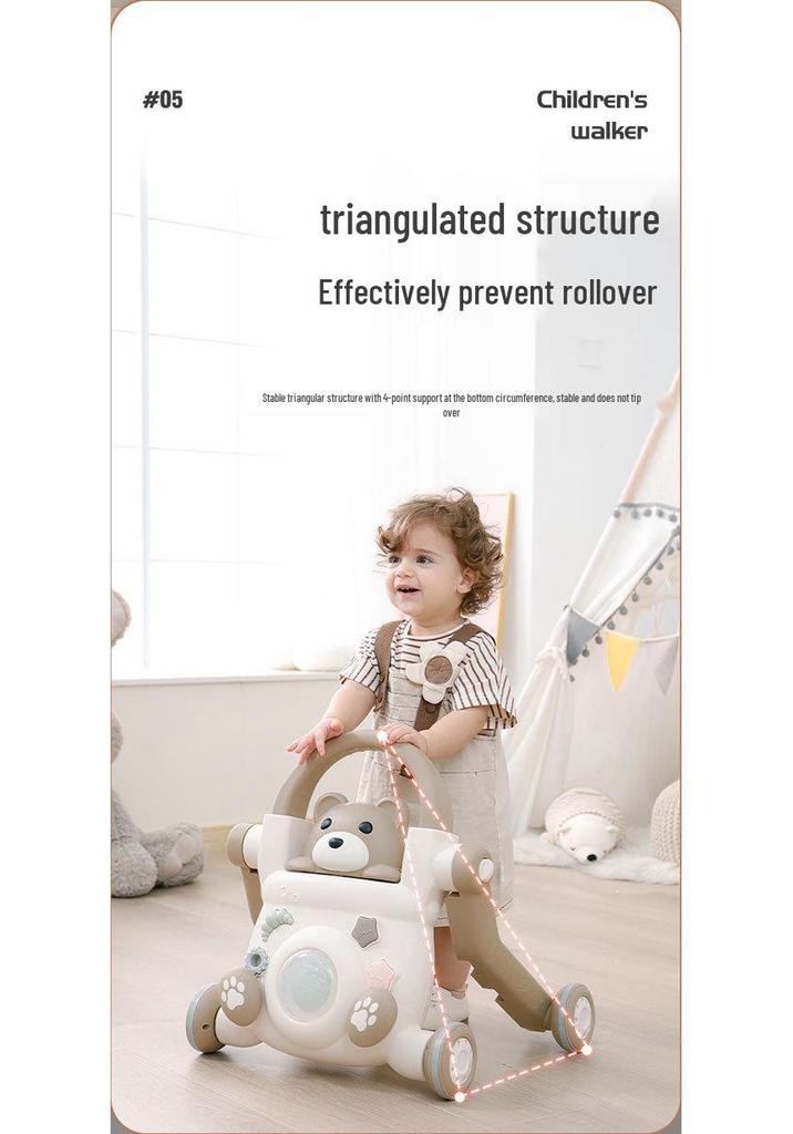 Walker Anti-O-Leg Multifunctional Musical Push Car for Infants and Toddlers