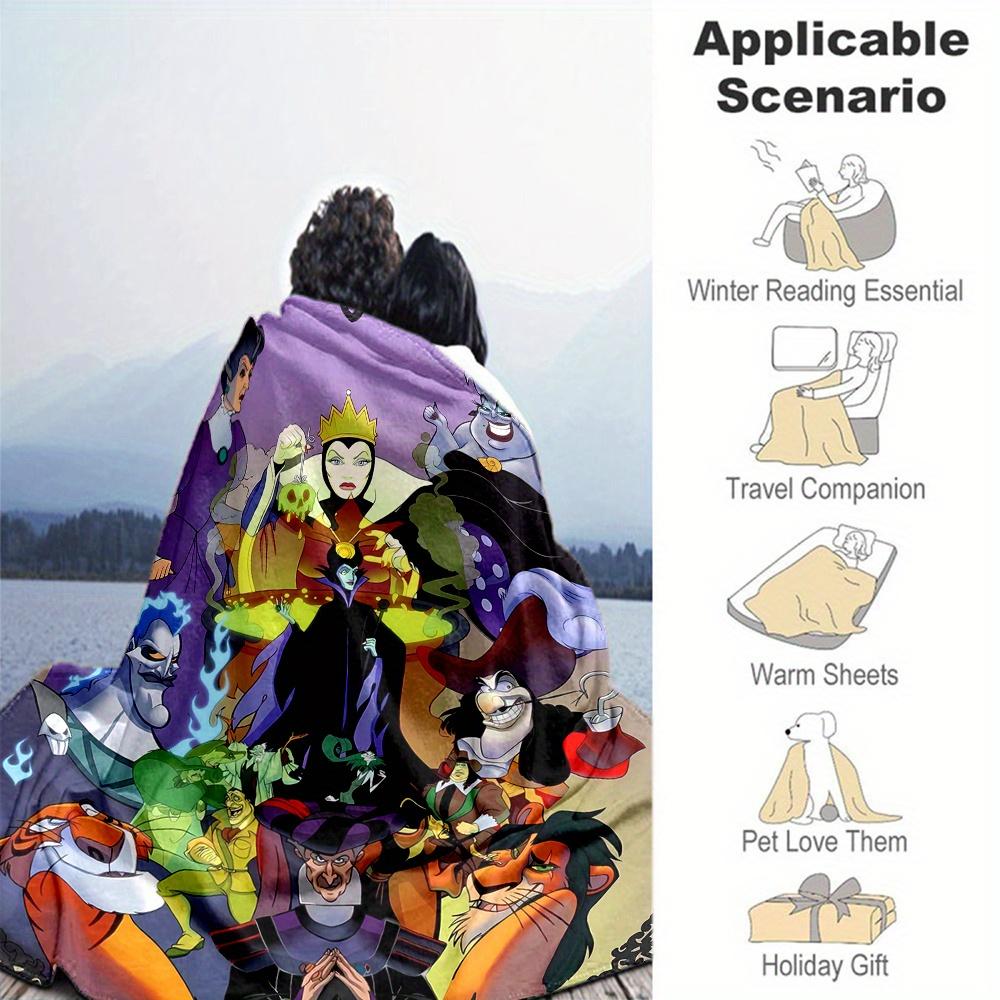 1pc, Disney's Evil Villains Blanket Seasonal Home Decorative Throw for Room, Cute Gift Idea, Living Room, Travel, Camping