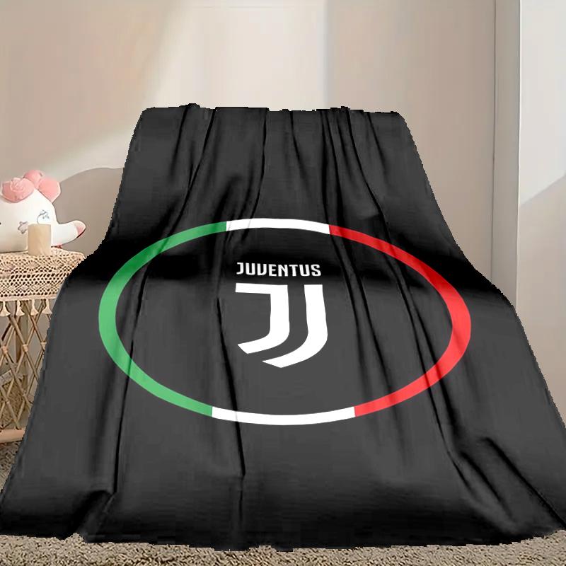 1 Stück pflegeleichte Juventus Fußballclub Decke, perfekt für Sofa, Bett, Zuhause, Reisen & mehr, warme & strapazierfähige bedruckte Decke