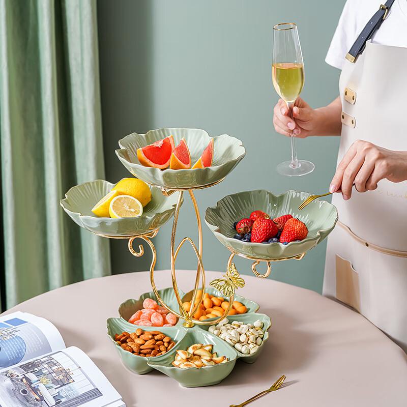 Ceramic Multi-tier Fruit and Snack Serving Plate