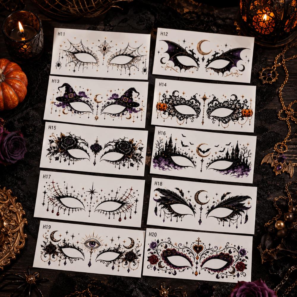 10 Pcs Waterproof Halloween Face Tattoo Realistic Temporary Tattoo Stickers  Halloween Party