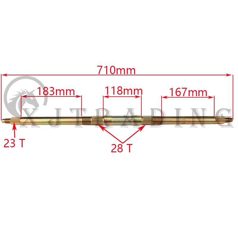 710MM 740MM Rear Axle Assembly with Carrier & Hubs 110cc 125cc 150cc Quad ATV Go karts Dune Buggy 4 hole 3 hole