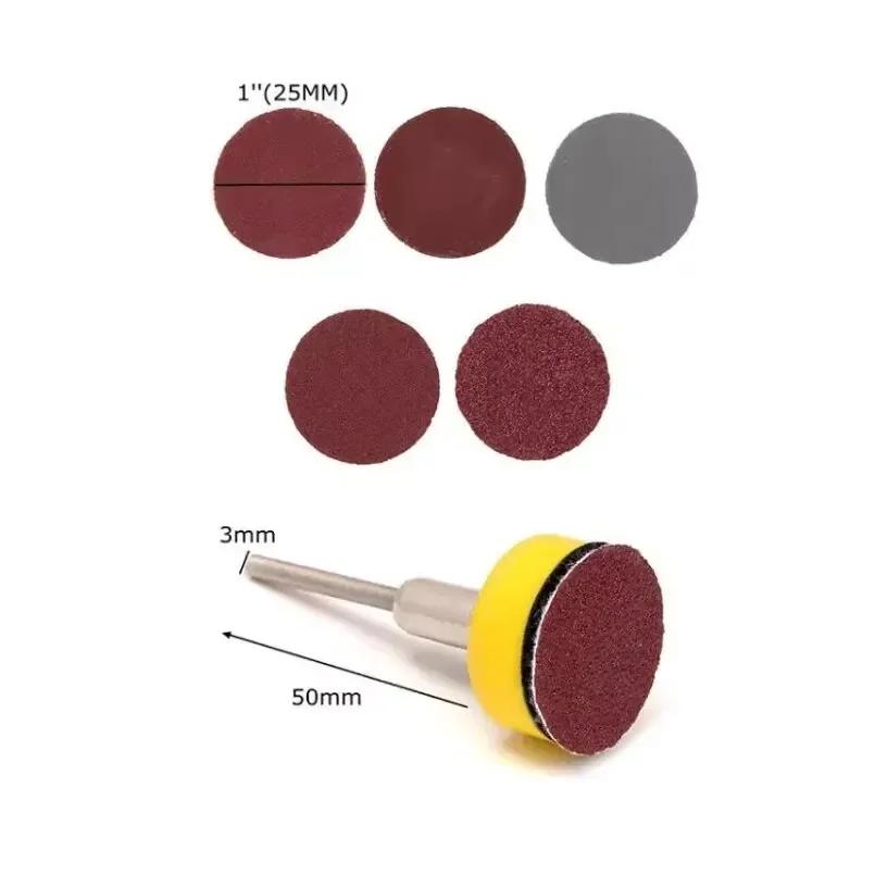 1 Inch 100pcs Sandpaper Set 25mm Sanding Disc Sanding Disc Abrasive Paper 1 Inch Abrasive Polishing Pad for Dremel Tools