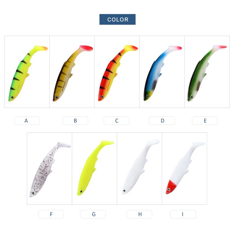 MEREDITH 4.73" Bleak Paddle Tail 14.5g 4pcs 120mm Fishing Soft Lures 3D Eyes T Tail Artificial Bait Plastic Pike Fishing Lures