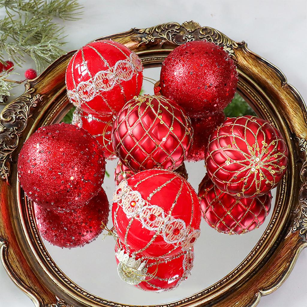 Weihnachtskugeln, 9er-Pack, 8cm Farbige Weihnachtskugeln, Geschenkbaumschmuck, Geeignet für Weihnachtsbaum und Feiertagsdekorationen