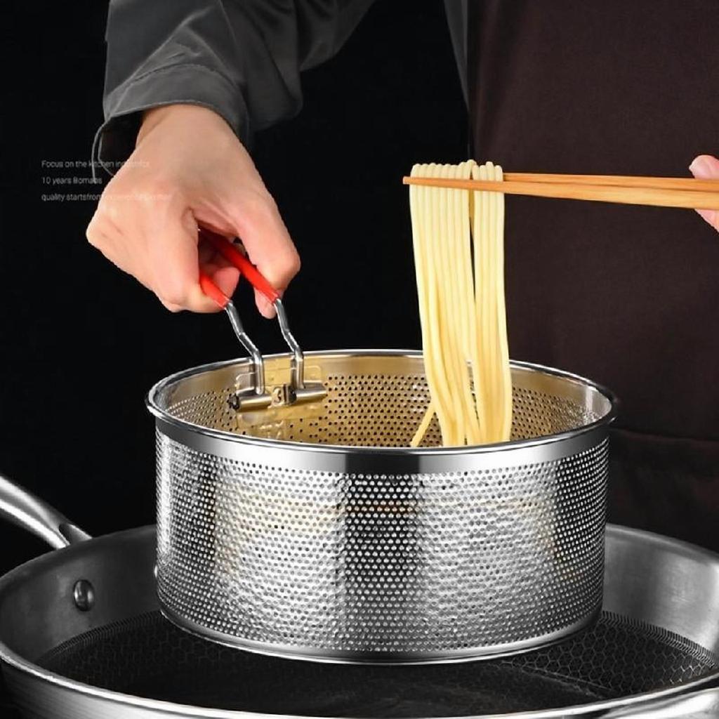 Durable Stainless Steels Fry Basket Home Restaurant Use Round Deep Fry Basket