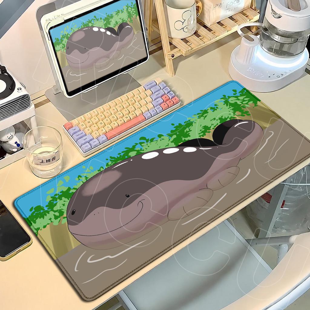 Anime PClodsire Mousepads Locking Edge Rubber Table Mat 900x400mm Notebook Keyboard Carpets Large Office Decoration Rug