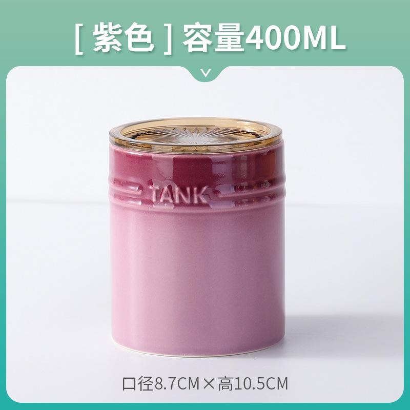 Colorful Ceramic Storage Tank Creative Household Kitchen Grains Coffee Flower Tea Candy With Lid Storage Box Sealed Jar