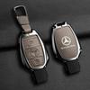 2025 Hot Car Sticker Zinc Alloy Leather Car Key Case Cover Holder Shell Protector For Mercedes Benz A B C S Class AMG GLA CLA GL