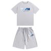 Unisex Baumwolle Kurzarm T-Shirt Shorts Set Lässiges Streetwear Outfit Herren Damen