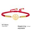 LIKGREAT Saint Francis of Assisi 16*16mm Double Sided Etched Round Pendant Two Hole Adjustable Braided Rope Bracelet Religious