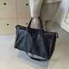 New fashion new PU leather woven portable travel bag large capacity shoulder messenger bag casual Korean version travel bag