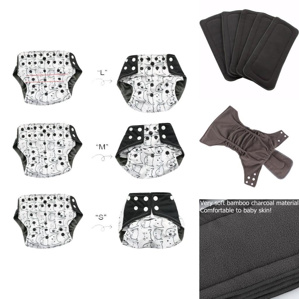 Luxurious Bamboo Charcoal Inserts In Baby Cloth Diaper With Super Absorption And Softness