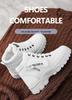 Women's Warm Waterproof Mid-Calf Lace-Up Snow Boots with Thick Velvet