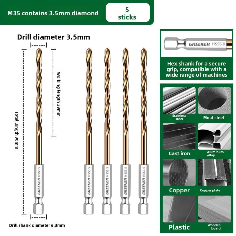 1-13mm Cobalt HSS Twist Drill Bit Straight Shank Hex Carbide Tip for Metal Stainless Steel Iron 304 Drilling