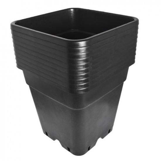 10 × 1 Gallon Square Black Nursery Pot Plastic Plant Flower Pots Re-ble