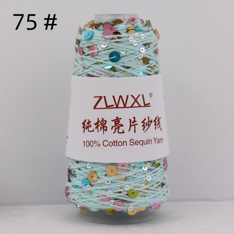 1000g /3200M 100% Cotton Yarn 6mm+3mm Special Sequin Yarn DIY Knitted Garment Accessories Rag Doll Knitting Yarn