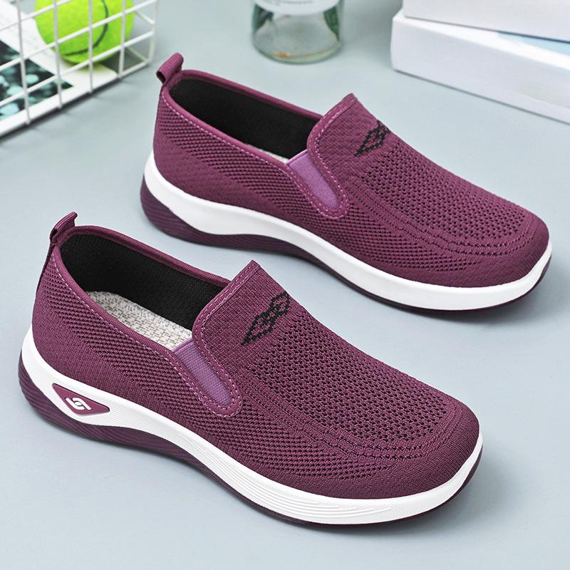 Women's Shoes Single Shoes Breathable Casual Shoes One-foot Shoes for Middle-aged and Elderly People Cloth Shoes