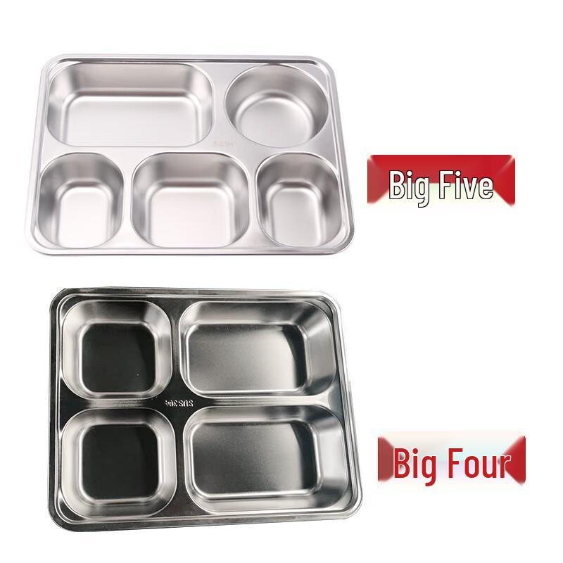 

ZISIZ 304 Stainless Steel Divided Square Meal Plate