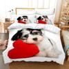 Cute Dog Luxury Bedding Set  3D Print For Adult Kid Twin Single Queen King Full Size Bedroom Animal Cartoon Duvetcover Sets