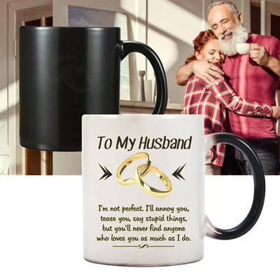 To My Husband Heating Color Changing Coffee Mug Wedding Anniversary Gift