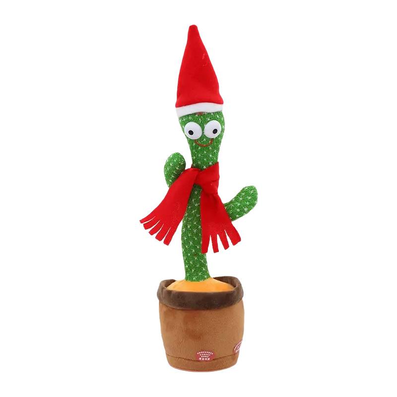 

Plush Cactus Christmas Toy Dancing Singing Recording Learn Talking Kid Gifts Style A