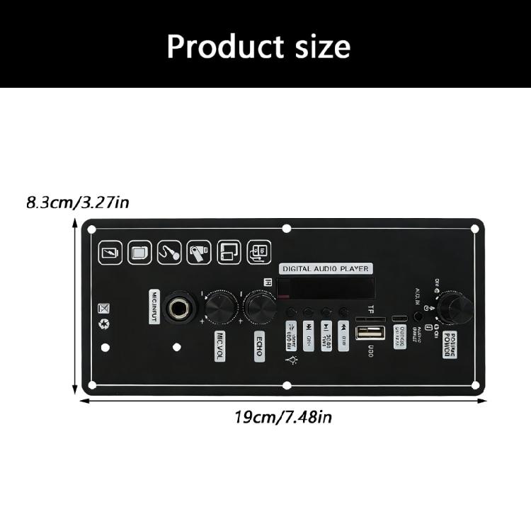 Portable Sound Amplifier Board 15W LCD Display Bluetooth-compatible Rechargeable Battery Multiple Input for Enhances Sound Projects