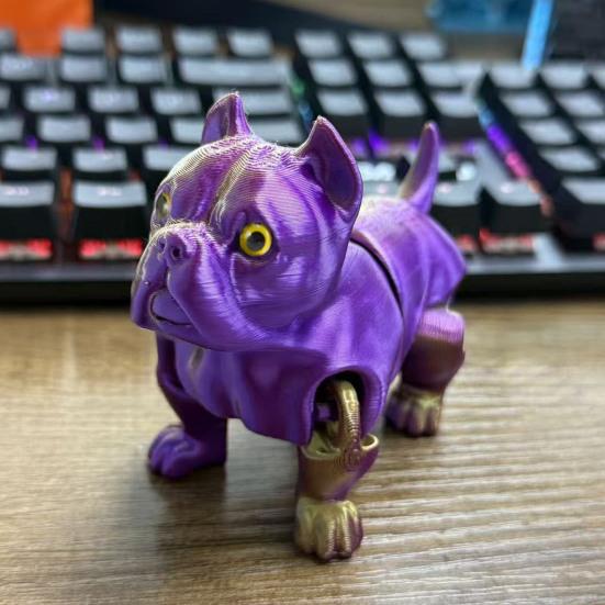 3D Printed Dog Model Fidget Toy Articulated Puppy with Movable Joints Flexible Animal Stress-Relief Toy Desktop Pet Gift for Collectors Home Decor