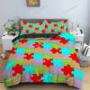 Colorful Puzzle Duvet Cover King Queen 3D Geometric Figure Quilt Cover Boys Girls High Quality Simple Polyester Bedding Set