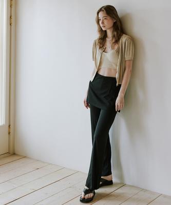 OCTETTE Jersey Skirt Wrap Pants_Black