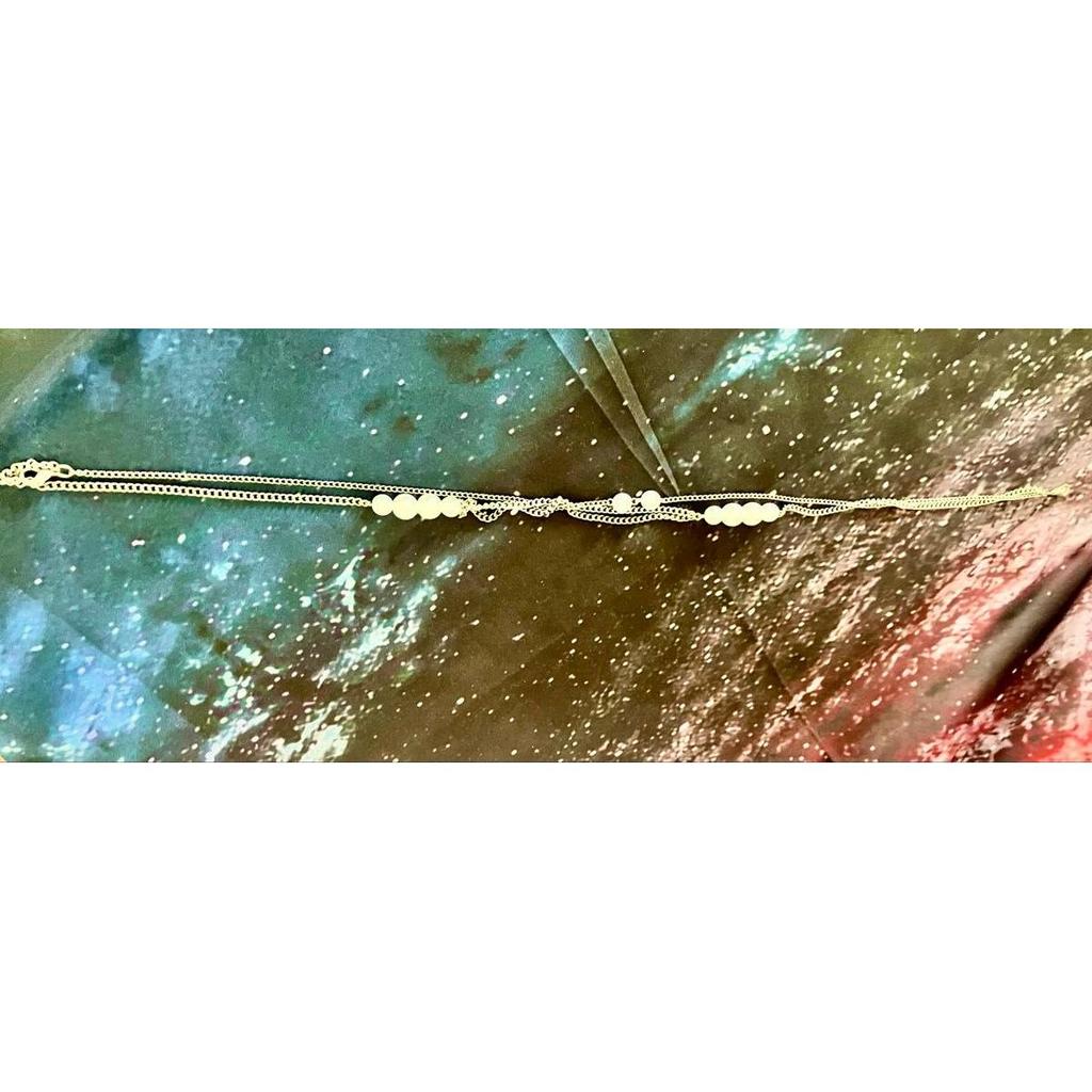 Used Pearl chain necklace approx. 9mm total length approx. 46cm 2 way chain hook pendant vintage