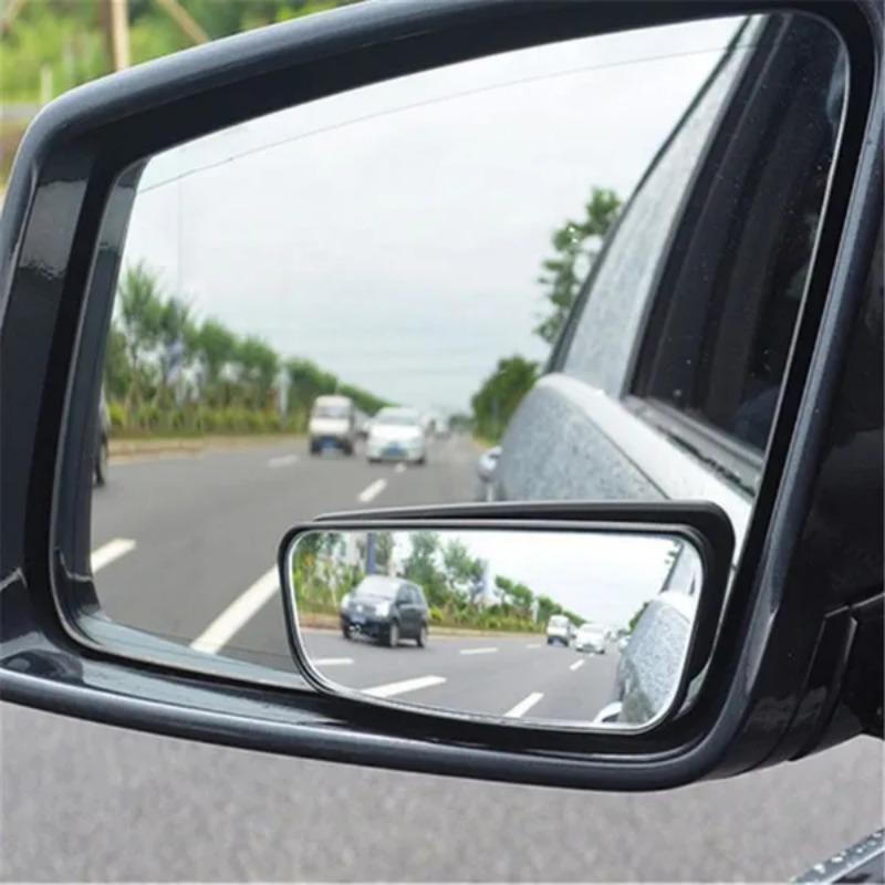 2Pcs/Set Car Rearview Mirror Car Reversing Auxiliary Mirror Rectangular Curved Blind Spot Mirror
