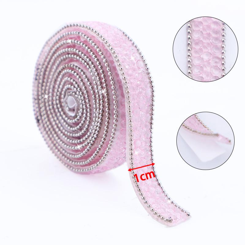 Self-Adhesive Sparkling Resin Diamond Color Ribbon, Totaling 2.5 Yards, Suitable for Crafts, Phone Gifts, Wedding, And Party Decorations
