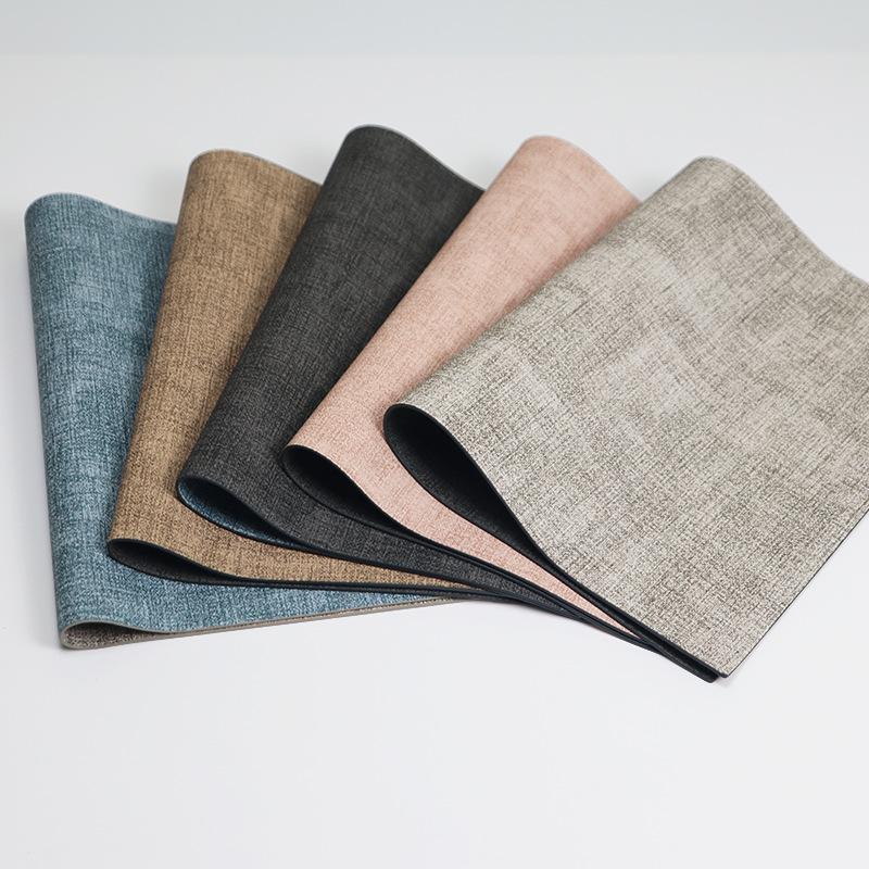 Nordic PU Leather Placemats Double Color Waterproof Oil Resistant Heat Insulation Dining Table Mats Coasters Luxury Style