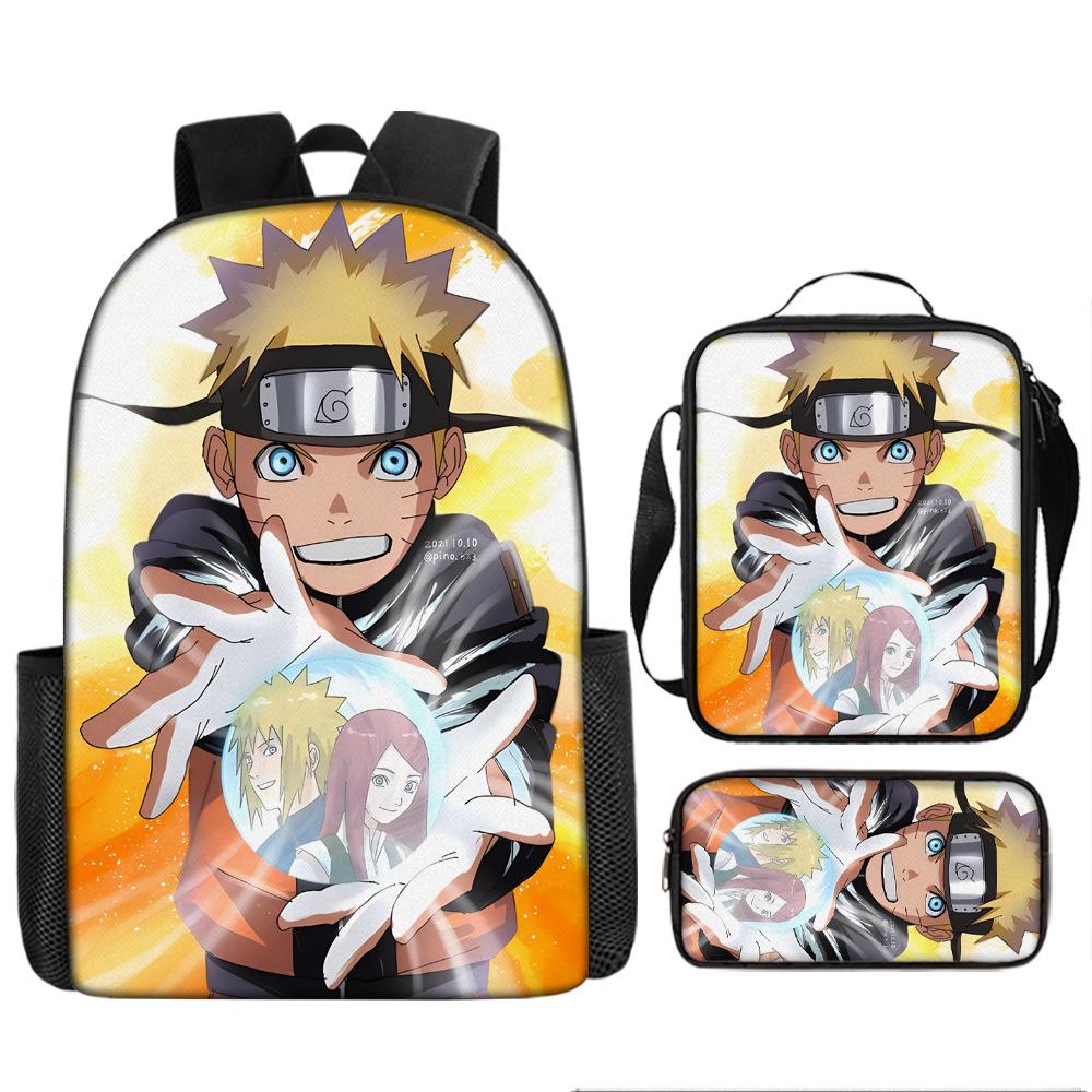 

Наруто Наруто Саске Школьный рюкзак Кампус Рюкзак для начальной и средней школы Большая вместимость Легкий рюкзак Набор из трех предметов Pencil Case