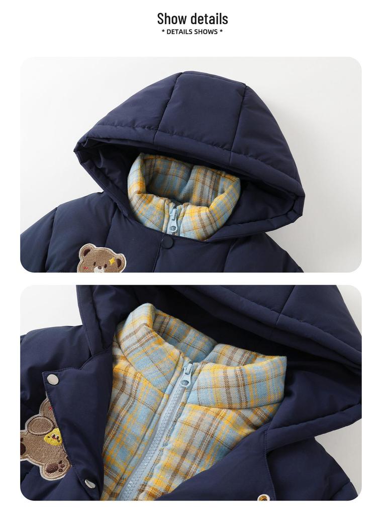 Kaka Panda Kids' Winter Padded Jacket: Warm Cotton Coat for Boys, Girls, and Toddlers (Autumn/Winter)
