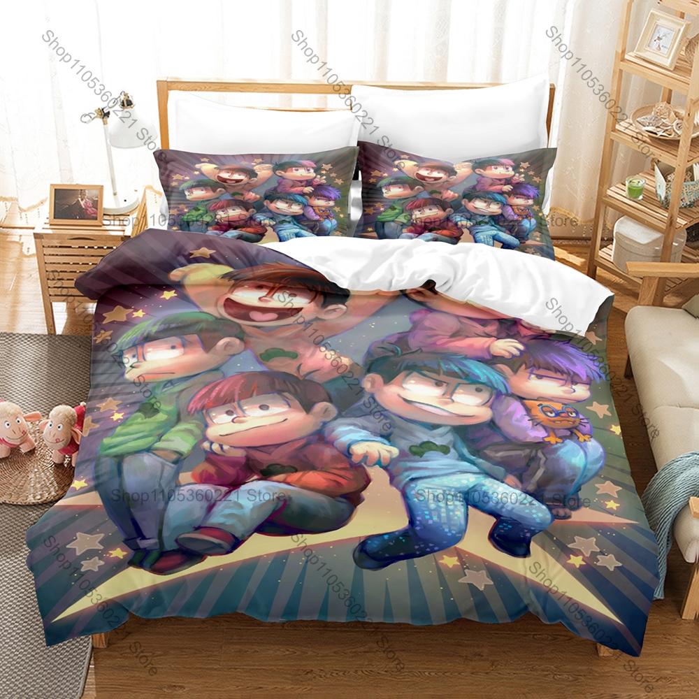 Funny Osomatsu San Theme Bedding Set 3 Piece Duvet Cover Set Home Textile For Kpop Fans Gift For Fans Bedroom Decor