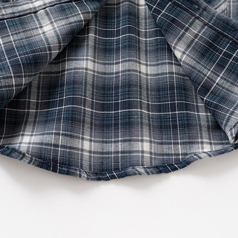 Kids Boys Plaid Hooded Shirt, Long Sleeve Shirt