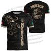 2026 Mexico National Flag Print Men's Women's Short Sleeve T-shirt 3D Print Tees Outdoor Football Jersey Sports Casual Tops