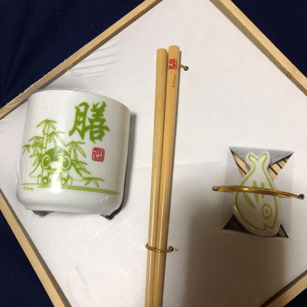 Disney Stitch ceramic soba noodle and ceramic chopstick rest, non-commercial teacup, plate, chopsticks, set