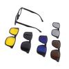 Magnetic Clip On Sunglasses UV Protection TR Rectangular Frame Stylish Clip On Night Driving Glasses 5 Clips