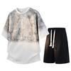 Summer short-sleeved men's sports suit plus size men's two-piece set